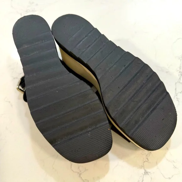 Free People Kate Criss Cross Black Leather Platform Sandals 8.5 EUC - Picture 6 of 6